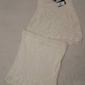 WOMEN'S 1X 2PC KNIT CROP TOP SKIRT SET